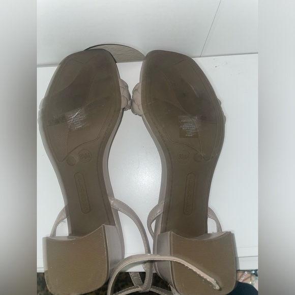 Taupe Heels🩶braided block heels gray heels ankle strap open toe chunky heels - Picture 8 of 11